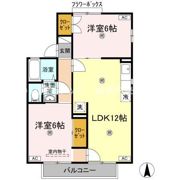 栗林セントラルコーポ A棟の間取り画像