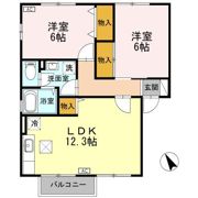 アルカディア西宮内 Bの間取り画像