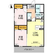 紅雲町2丁目PJ B棟の間取り画像