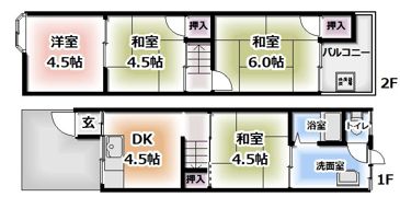 点野4丁目テラスハウスの間取り画像