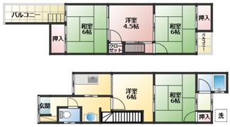 湯原様貸家の間取り画像