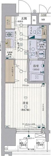 レジュールアッシュ九条の間取り画像