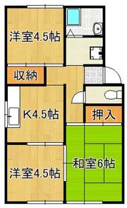 ハイツミハラの間取り画像