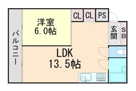 ヴィラ六甲道の間取り画像