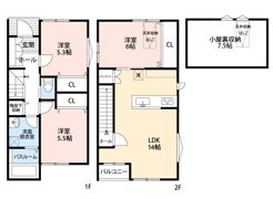 篠ノ井布施高田新築貸家の間取り画像