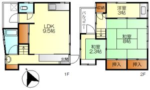 上山田町2番アパートの間取り画像