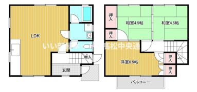 飯野ハイツ（1～5号）の間取り画像