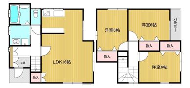 金倉高木戸建 東西 西棟の間取り画像