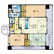 アンピール六本松の間取り画像