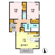 アフィシオン北代田の間取り画像