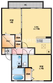 フレンドリースクエア桜 B棟の間取り画像