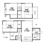 東西神屋戸建ての間取り画像