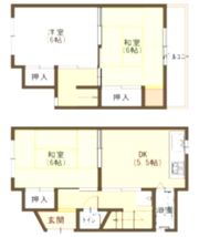 舟田町賃貸戸建の間取り画像
