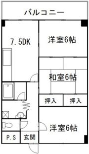 ツインズ大町Ⅱの間取り画像