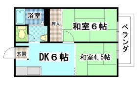 ハイツ筒尾 Aの間取り画像