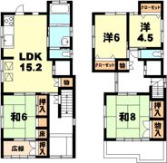 草津2丁目貸家（1年間短期専用）の間取り画像