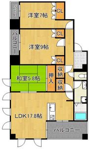 リビオ大手町グランエンブレム 1205号の間取り画像