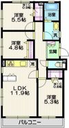 フラット瀬田の間取り画像