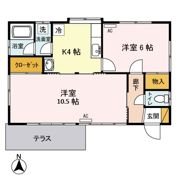 石川貸家 Eの間取り画像