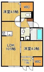 ロイヤルコート紬 A棟の間取り画像