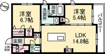 ファンコート船越の間取り画像