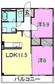 フォブール来住2の間取り画像