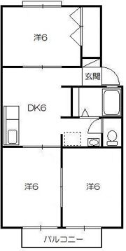 カーサ若葉Aの間取り画像