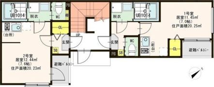 ハーモニーテラス城木町の間取り画像