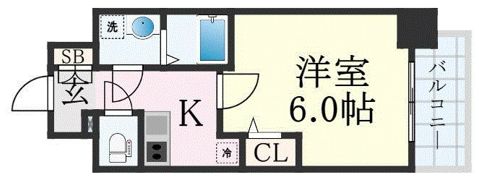 エスリード難波ザ・アークの間取り画像