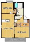 ディアス茶屋の原Bの間取り画像