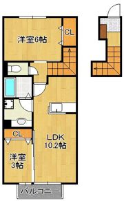 プレステージ城野駅南の間取り画像
