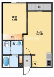 EXCEL長田Aの間取り画像