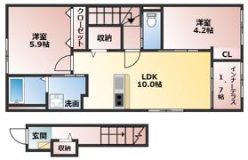 （仮称）湖南市三雲新築アパートA棟の間取り画像