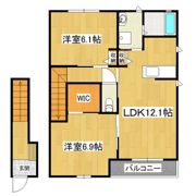 カーサソレアードB棟の間取り画像