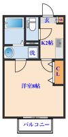 クレフラスト愛宕橋Bの間取り画像