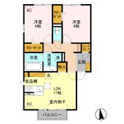 アフィシオン北代田の間取り画像