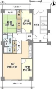 志木ニュータウン中央の森参番街六号棟の間取り画像