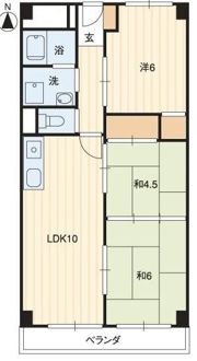 城北マンションの間取り画像