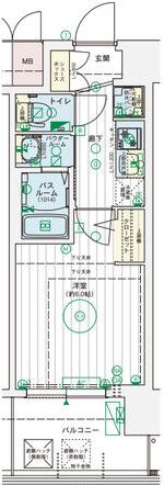 エステムコート難波WEST-SIDEⅨレデントの間取り画像
