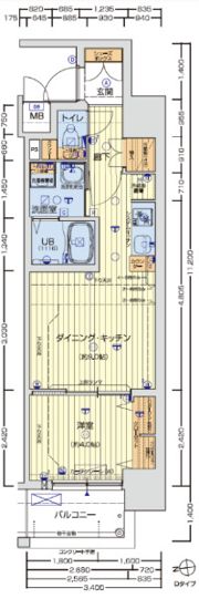 セオリー天神橋アベニールの間取り画像