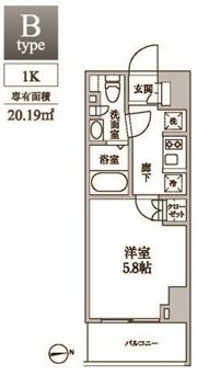レジディア中延Ⅱの間取り画像