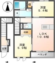 ディアベルジュ輝の間取り画像