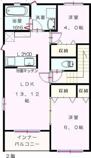 アンソレイユBの間取り画像