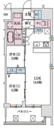 スプランディッド本町東DUEの間取り画像