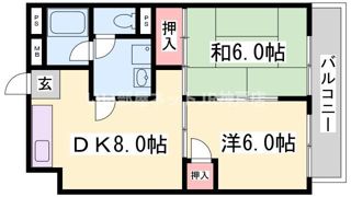 バルミー兵庫Ⅱの間取り画像