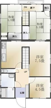 木太町貸戸建の間取り画像