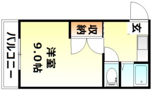 リトルハイム花尻58号館の間取り画像
