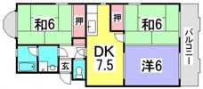 第1中西マンションの間取り画像