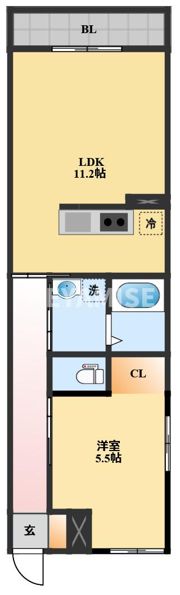 EXCEL長田 Bの間取り画像
