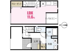 ラヴィーヌ三入B棟の間取り画像